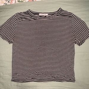 Caution To The Wind Black and White Cropped Fitted T-Shirt